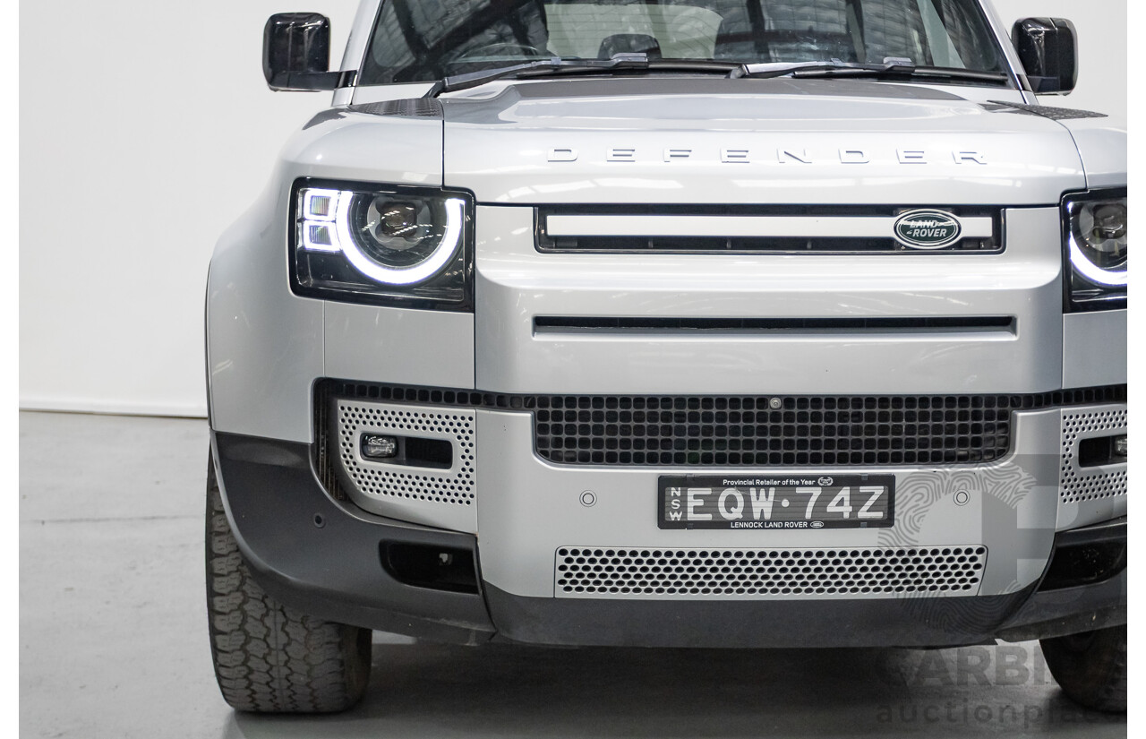 12/2021 Land Rover Defender 110 P400 SE (AWD) L663 MY2 4d Wagon Hakuba Silver Metallic Turbo 3.0L
