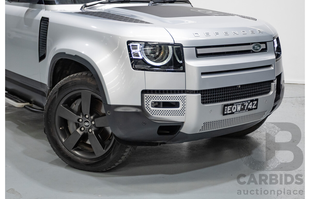 12/2021 Land Rover Defender 110 P400 SE (AWD) L663 MY2 4d Wagon Hakuba Silver Metallic Turbo 3.0L