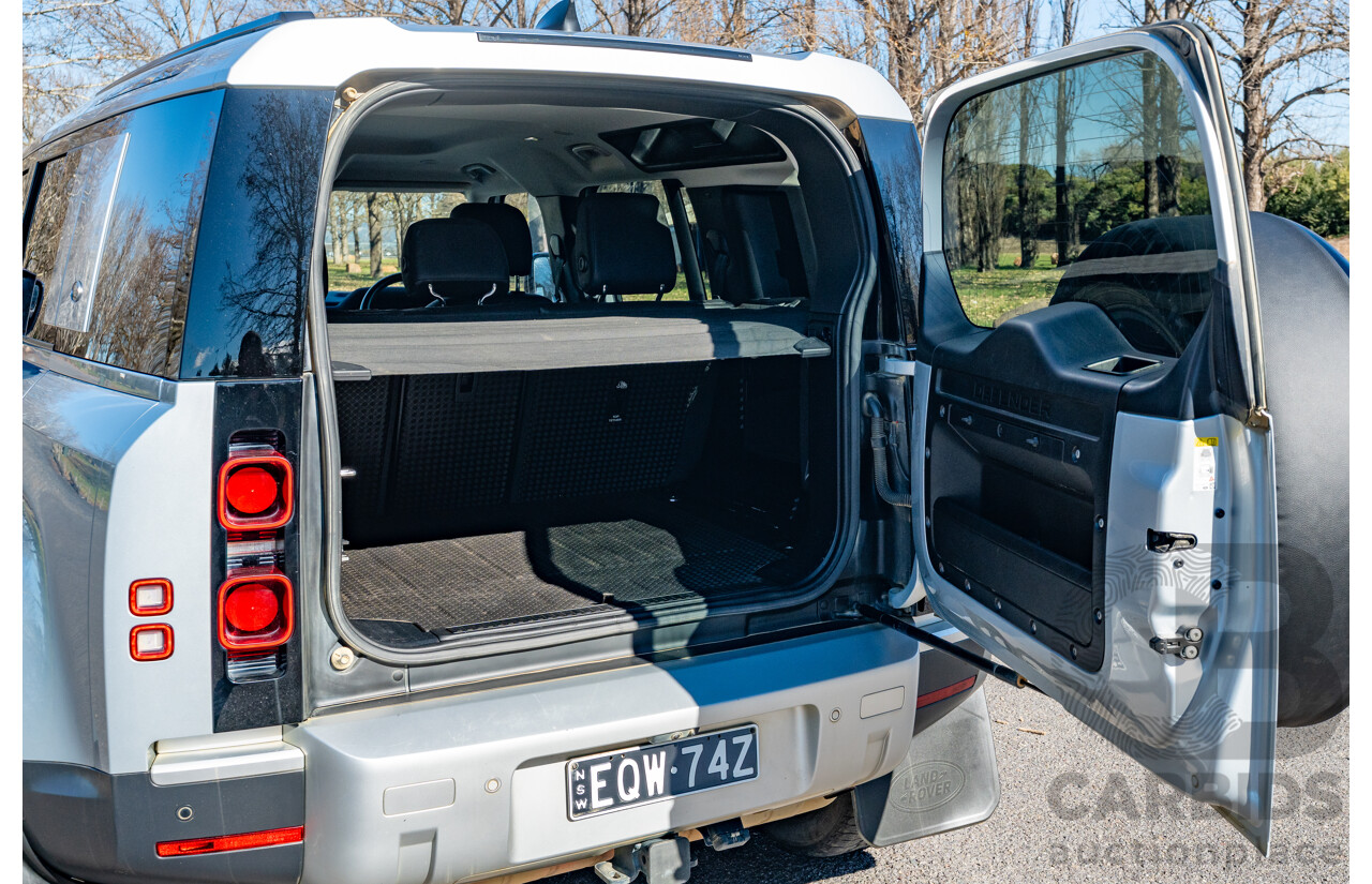 12/2021 Land Rover Defender 110 P400 SE (AWD) L663 MY22 4d Wagon Hakuba Silver Metallic Turbo 3.0L - MHEV