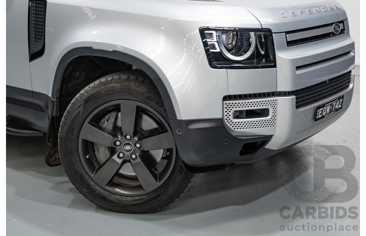 12/2021 Land Rover Defender 110 P400 SE (AWD) L663 MY2 4d Wagon Hakuba Silver Metallic Turbo 3.0L