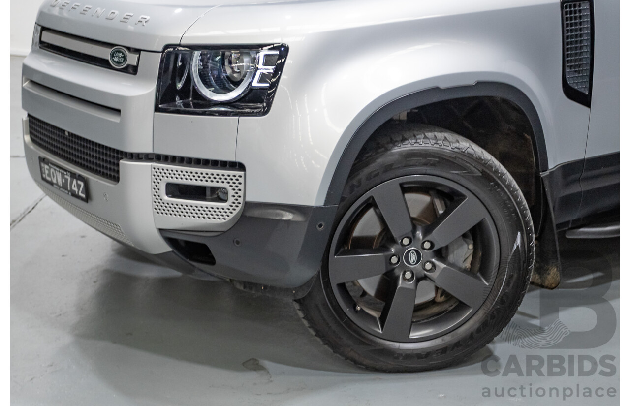 12/2021 Land Rover Defender 110 P400 SE (AWD) L663 MY2 4d Wagon Hakuba Silver Metallic Turbo 3.0L