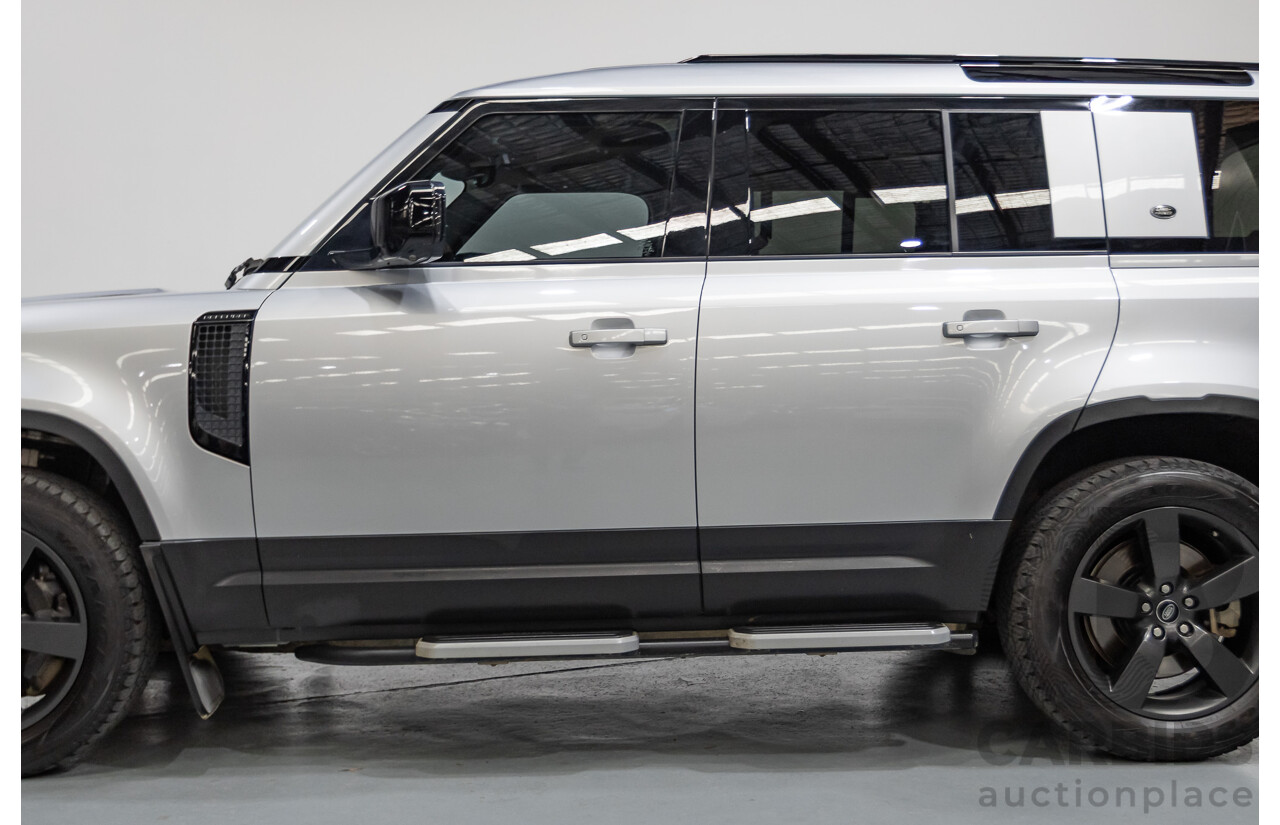 12/2021 Land Rover Defender 110 P400 SE (AWD) L663 MY2 4d Wagon Hakuba Silver Metallic Turbo 3.0L