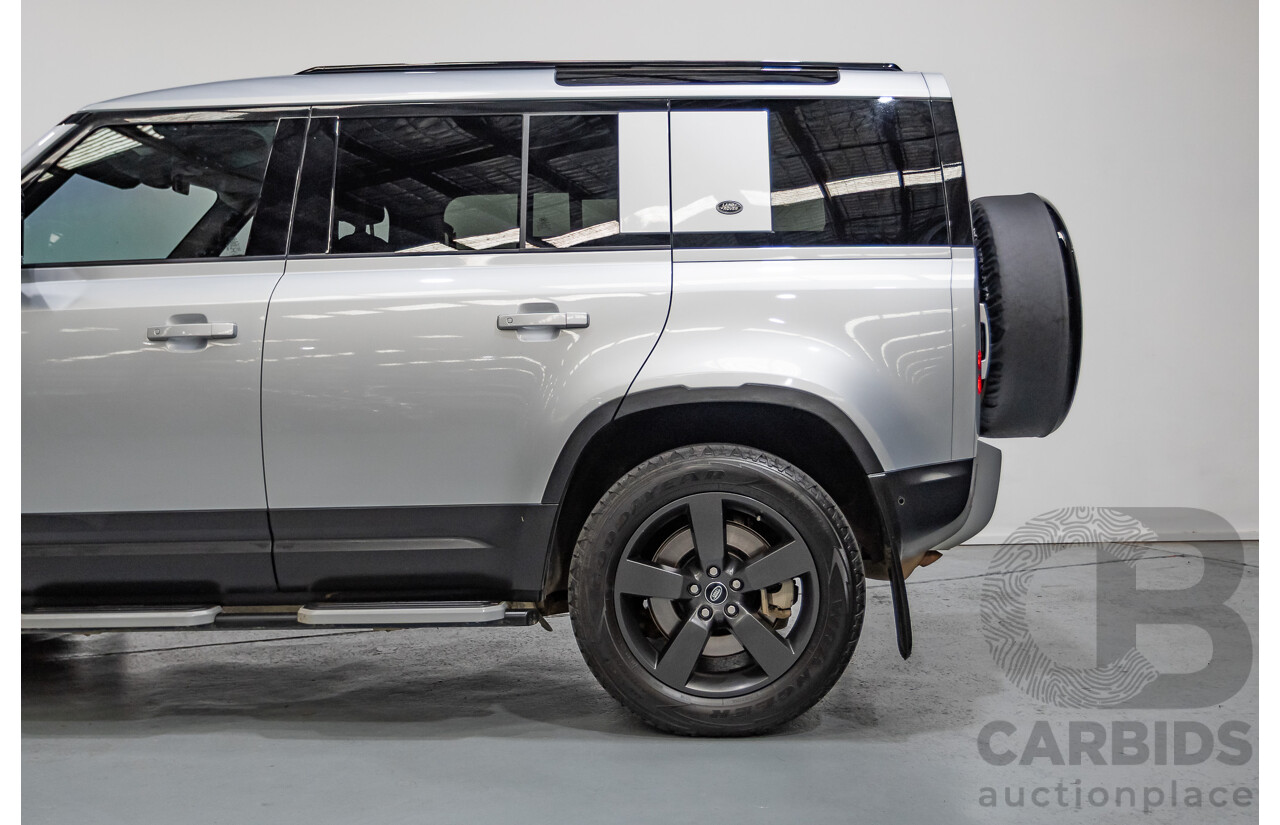 12/2021 Land Rover Defender 110 P400 SE (AWD) L663 MY2 4d Wagon Hakuba Silver Metallic Turbo 3.0L