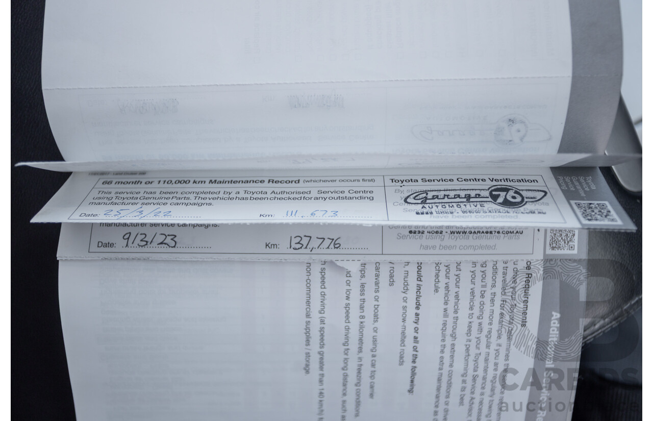 07/2017 Toyota Landcruiser VX (4x4) VDJ200R MY16 4D Wagon Crystal White Pearl Twin Turbo Diesel 4.5L - 7 seats