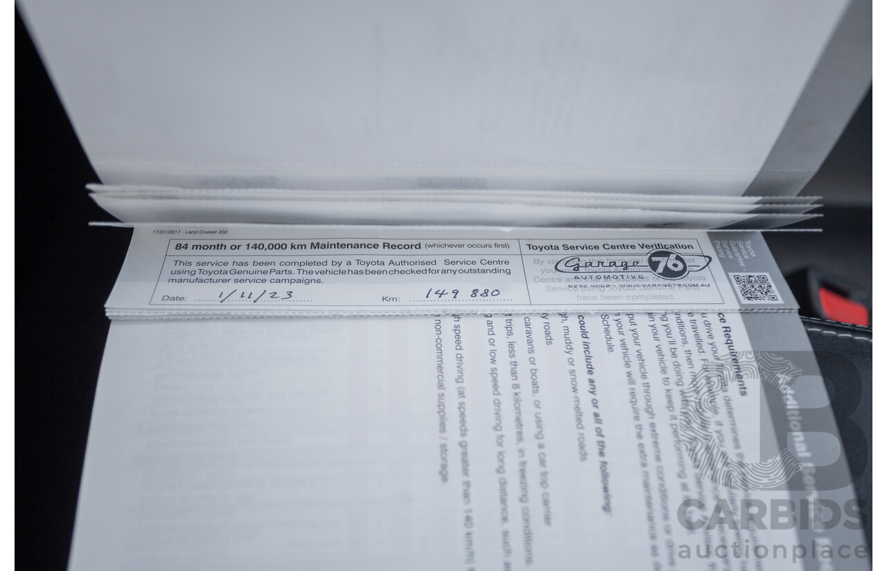 07/2017 Toyota Landcruiser VX (4x4) VDJ200R MY16 4D Wagon Crystal White Pearl Twin Turbo Diesel 4.5L - 7 seats