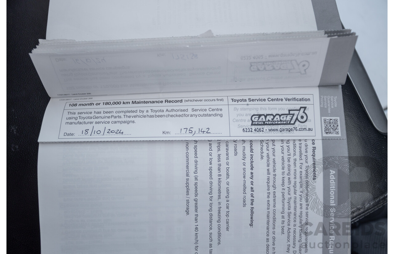 07/2017 Toyota Landcruiser VX (4x4) VDJ200R MY16 4D Wagon Crystal White Pearl Twin Turbo Diesel 4.5L - 7 seats