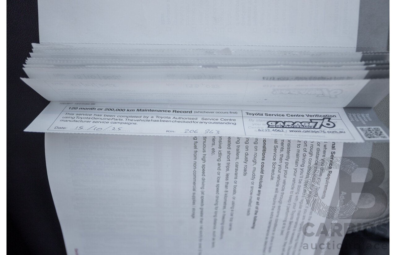 07/2017 Toyota Landcruiser VX (4x4) VDJ200R MY16 4D Wagon Crystal White Pearl Twin Turbo Diesel 4.5L - 7 seats