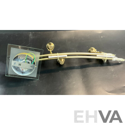 GU10 Adjustable Brass  4 Lights Spotlight - Lot of 8 ( with 32 Light Bulbs )