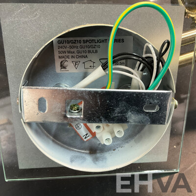 GU10 Adjustable Brass  4 Lights Spotlight - Lot of 8 ( with 32 Light Bulbs )