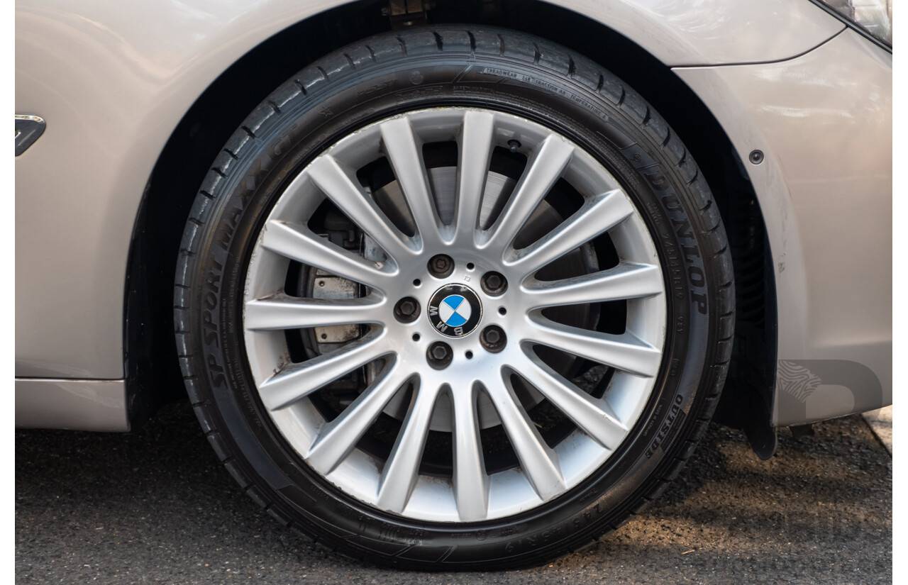 6/2009 BMW 740i F01 4d Sedan Kashmir Silver Metallic Turbo 3.0L