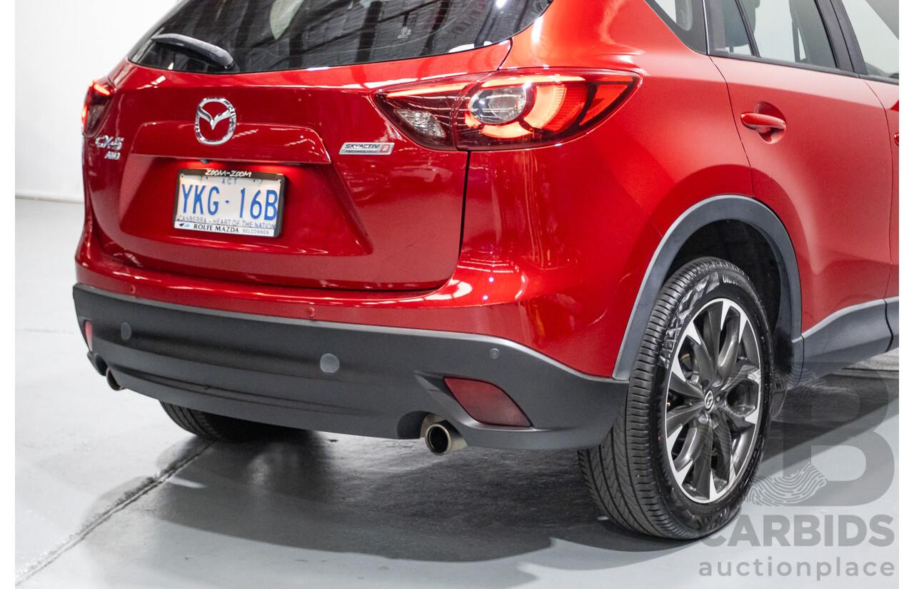 05/2015 Mazda CX-5 AKERA (AWD) MY15 4D Wagon Soul Red Turbo Diesel 2.2L