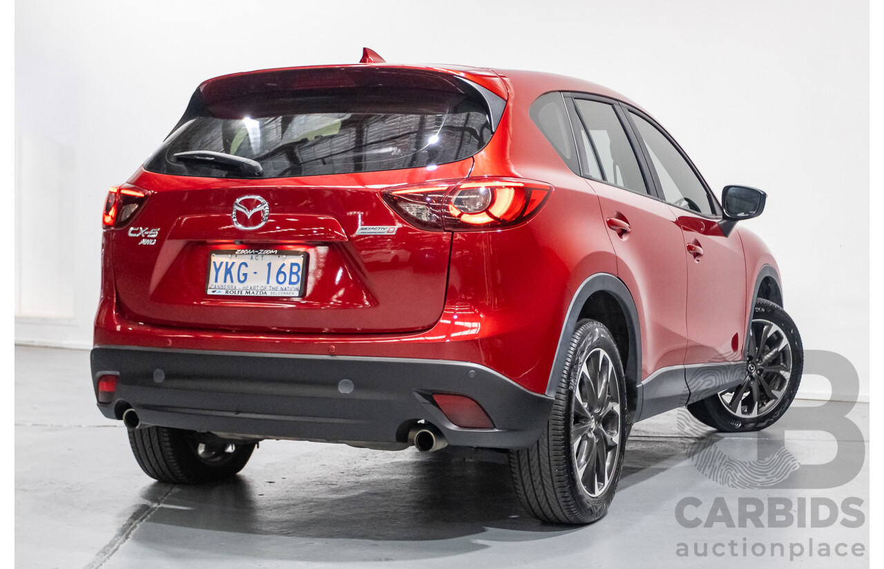 05/2015 Mazda CX-5 AKERA (AWD) MY15 4D Wagon Soul Red Turbo Diesel 2.2L