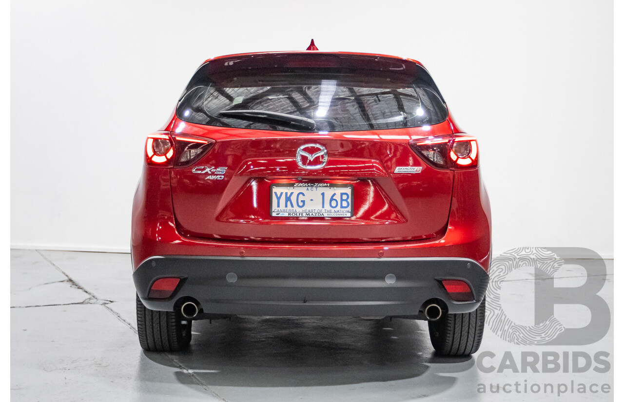05/2015 Mazda CX-5 AKERA (AWD) MY15 4D Wagon Soul Red Turbo Diesel 2.2L