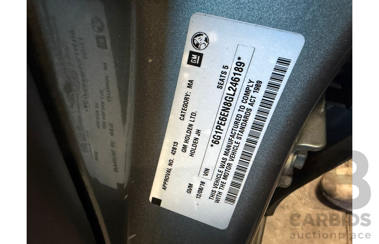 08/2016 Holden Cruze SRi Z-Series (FWD) JH MY16 5d Hatchback Phantom Grey Metallic Turbo 1.6L
