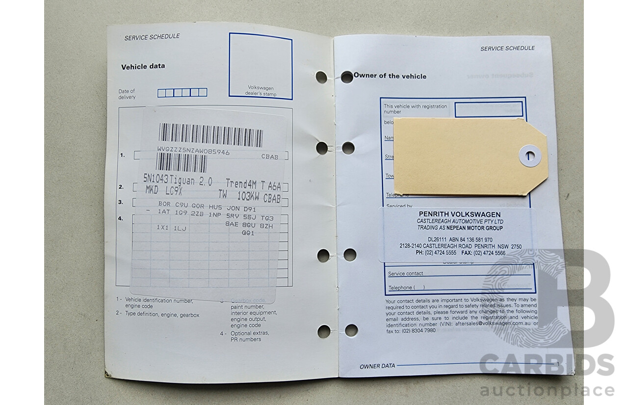 5/2010 Volkswagen Tiguan 103 TDI 5NC MY10 4d Wagon Black 2.0L