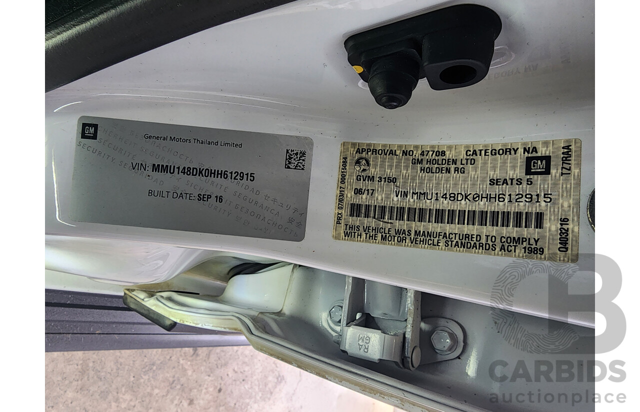 6/2017 Holden Colorado LS (4x4) RG MY17 Crew Cab P/Up White 2.8L