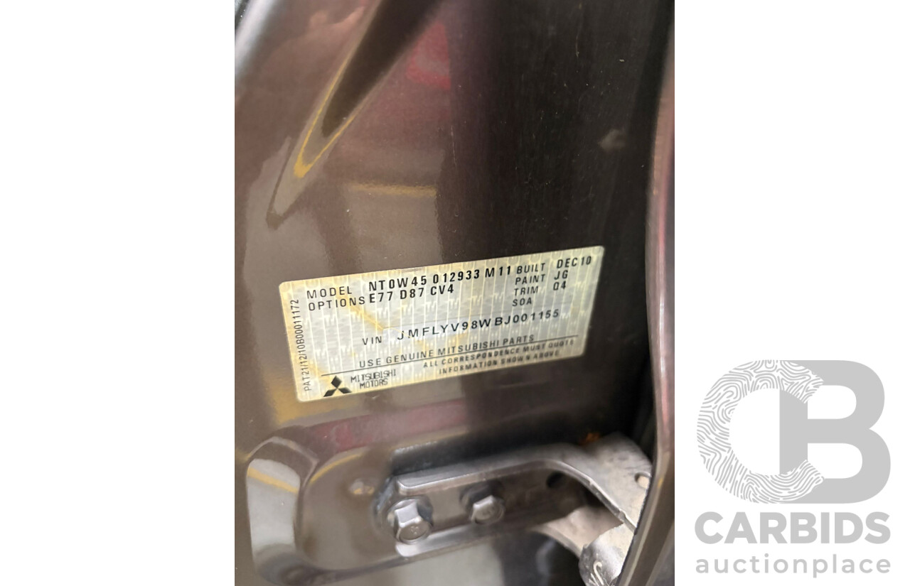 2/2010 Mitsubishi Pajero RX (4x4) NT MY10 4d Wagon Bronze Turbo Diesel 3.2L