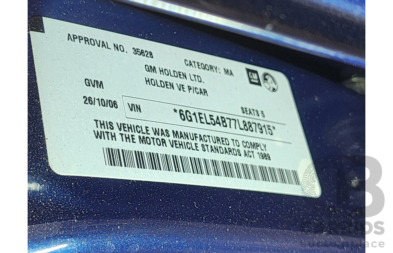 10/2006 Holden Berlina  VE 4d Sedan Blue 3.6L