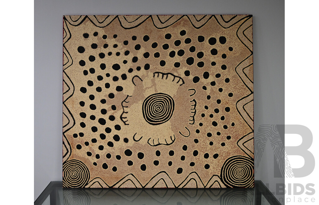 L12 - Artwork by Pelita Wakura Napurrula 1020 X 1120cm - Valued at $4,400
