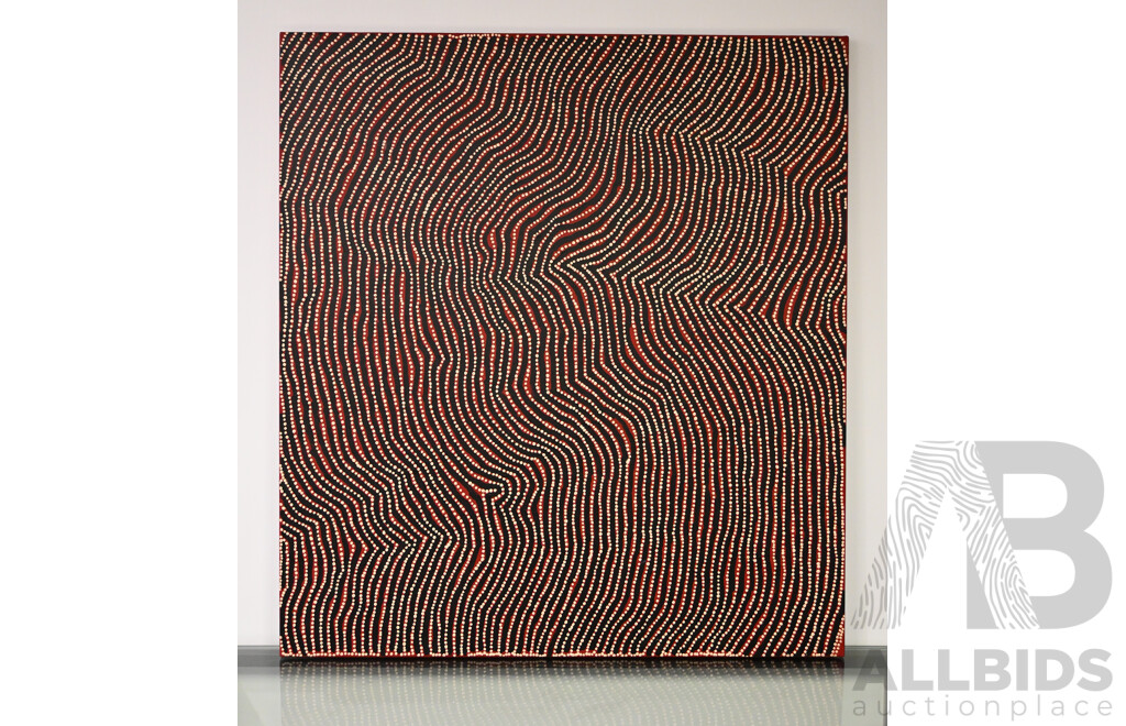 L14 - Artwork by Charlie Tjapangati 112 X 100cm - Valued at $5,500