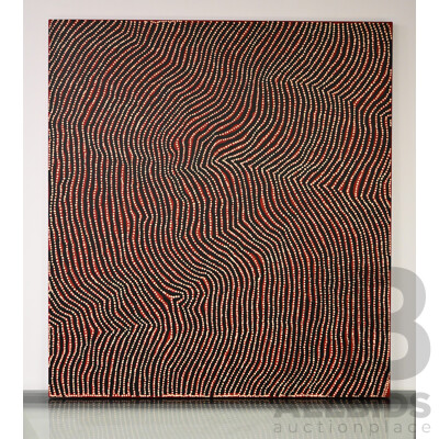 L14 - Artwork by Charlie Tjapangati 112 X 100cm - Valued at $5,500