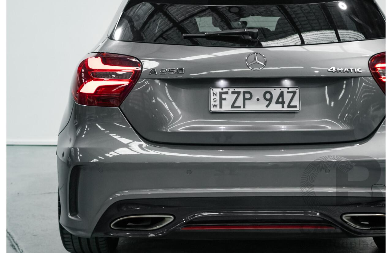 8/2017 Mercedes-Benz A250 Sport 4MATIC (AWD) 176 MY17.5 5D Hatchback Mountain Grey Metallic Turbo 2.0L