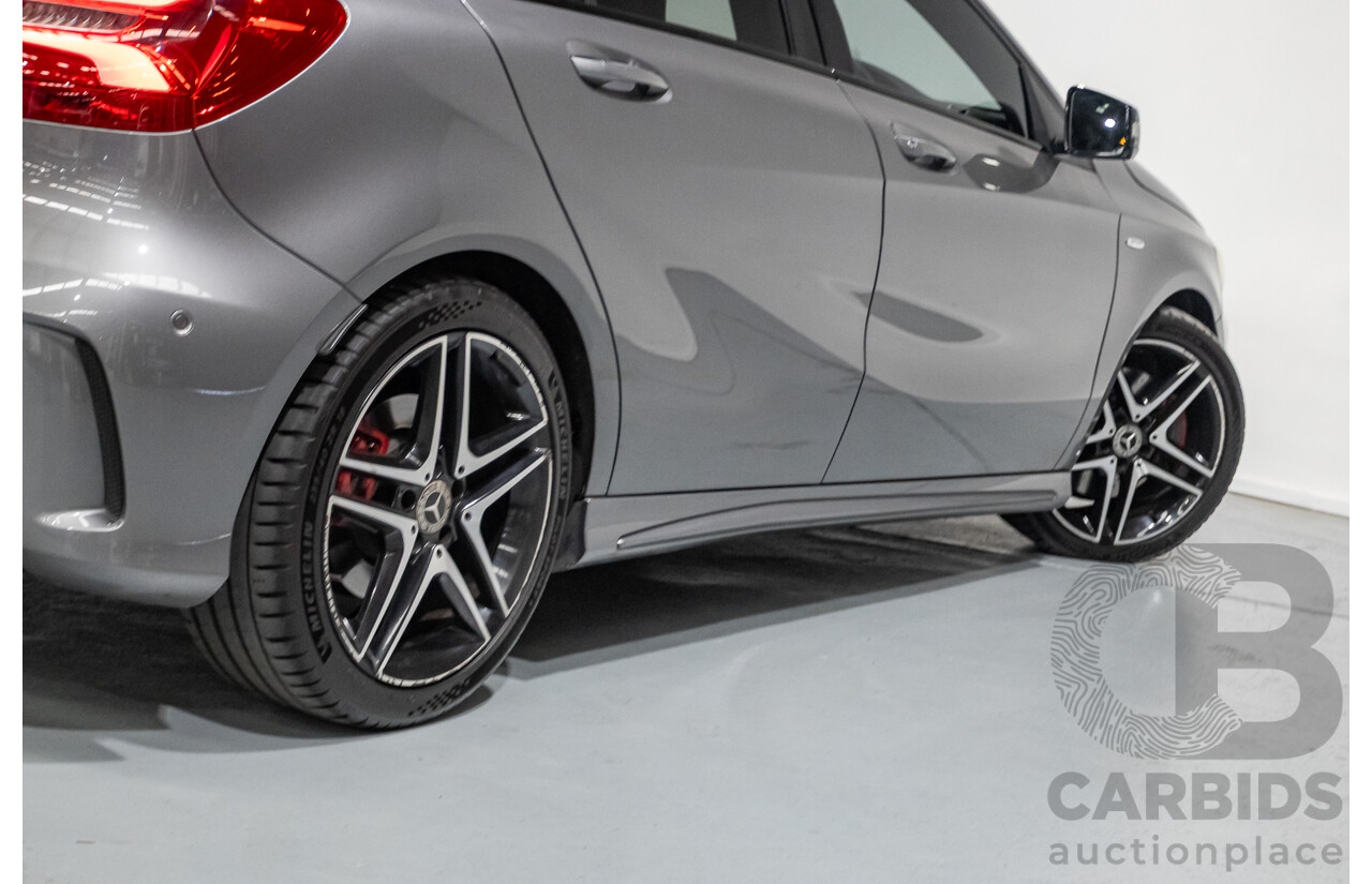 8/2017 Mercedes-Benz A250 Sport 4MATIC (AWD) 176 MY17.5 5D Hatchback Mountain Grey Metallic Turbo 2.0L