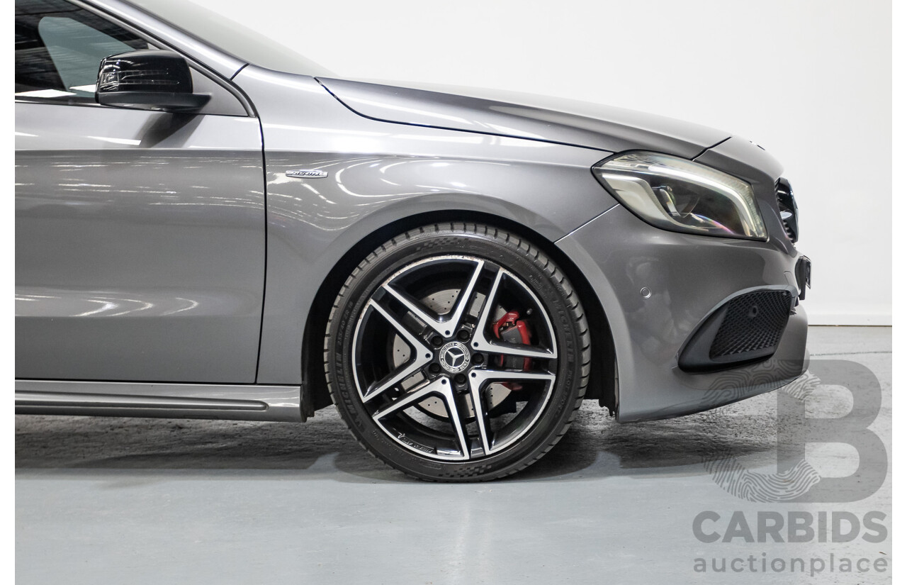 8/2017 Mercedes-Benz A250 Sport 4MATIC (AWD) 176 MY17.5 5D Hatchback Mountain Grey Metallic Turbo 2.0L