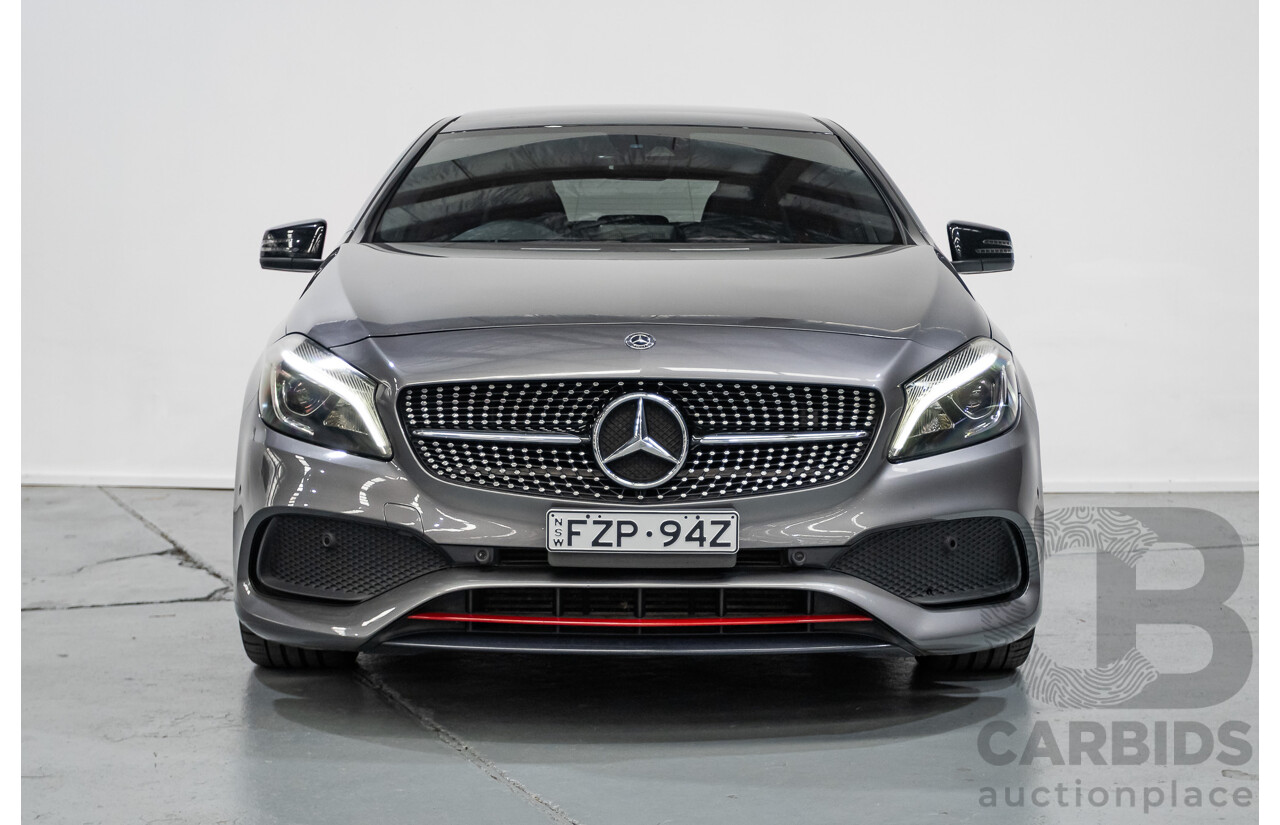 8/2017 Mercedes-Benz A250 Sport 4MATIC (AWD) 176 MY17.5 5D Hatchback Mountain Grey Metallic Turbo 2.0L
