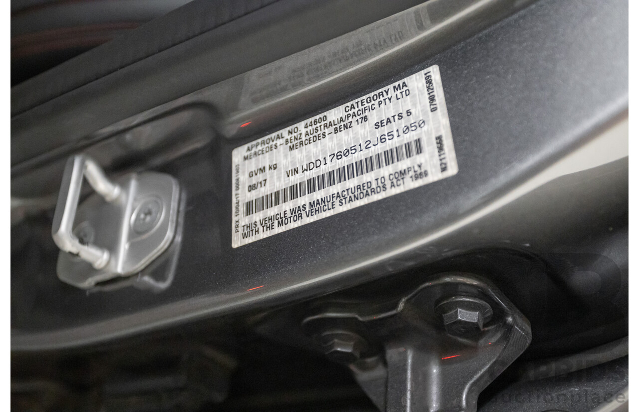 8/2017 Mercedes-Benz A250 Sport 4MATIC (AWD) 176 MY17.5 5D Hatchback Mountain Grey Metallic Turbo 2.0L