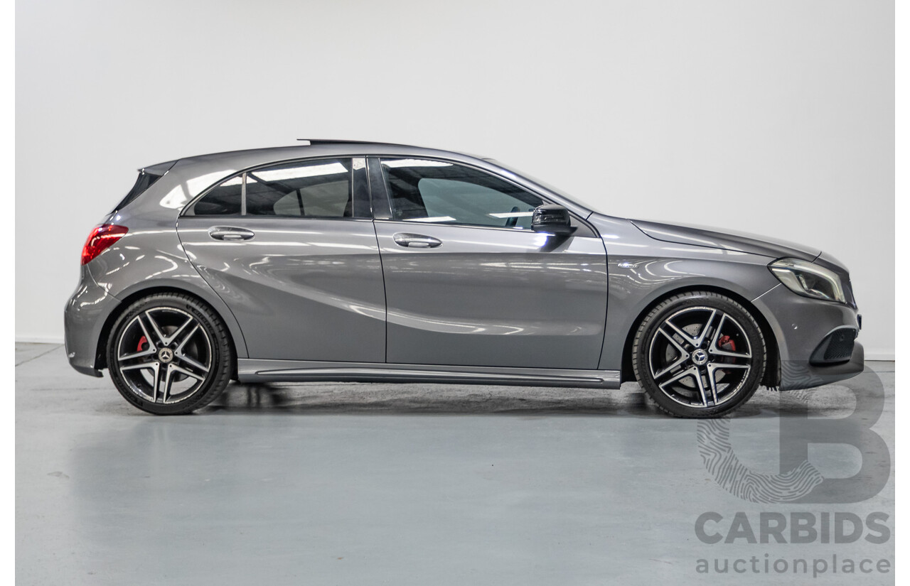 8/2017 Mercedes-Benz A250 Sport 4MATIC (AWD) 176 MY17.5 5D Hatchback Mountain Grey Metallic Turbo 2.0L