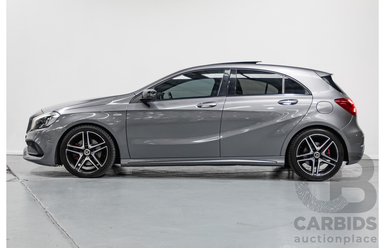 8/2017 Mercedes-Benz A250 Sport 4MATIC (AWD) 176 MY17.5 5D Hatchback Mountain Grey Metallic Turbo 2.0L