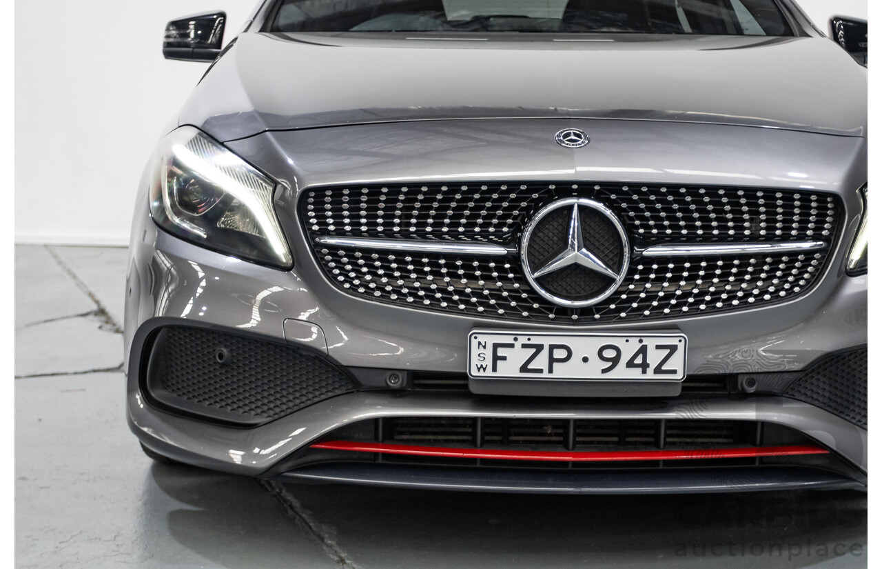 8/2017 Mercedes-Benz A250 Sport 4MATIC (AWD) 176 MY17.5 5D Hatchback Mountain Grey Metallic Turbo 2.0L