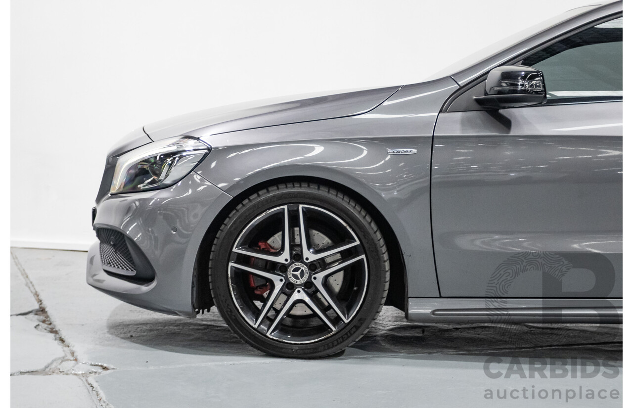 8/2017 Mercedes-Benz A250 Sport 4MATIC (AWD) 176 MY17.5 5D Hatchback Mountain Grey Metallic Turbo 2.0L