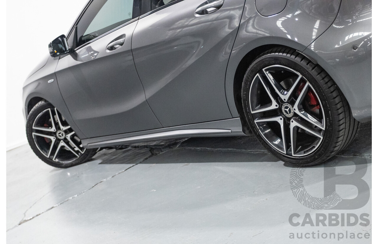 8/2017 Mercedes-Benz A250 Sport 4MATIC (AWD) 176 MY17.5 5D Hatchback Mountain Grey Metallic Turbo 2.0L