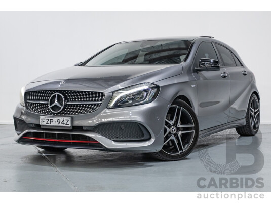 8/2017 Mercedes-Benz A250 Sport 4MATIC (AWD) 176 MY17.5 5D Hatchback Mountain Grey Metallic Turbo 2.0L