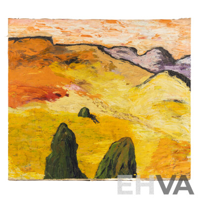 Robert King Crawford, (20th Century, Australian, 1927-2018), the Watchers (x18), Original Vintage Oil on Canvas Cloth, 68 X 77 Cm