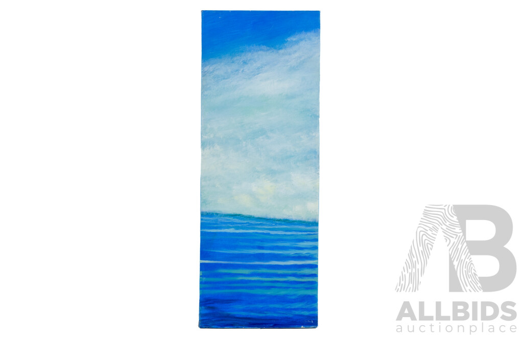 Artist Unknown (20th Century), Rolling Waves, Wonderful Original Separate Paneled Polyptych, Oil on Canvas, 80 x 30 cm (5)