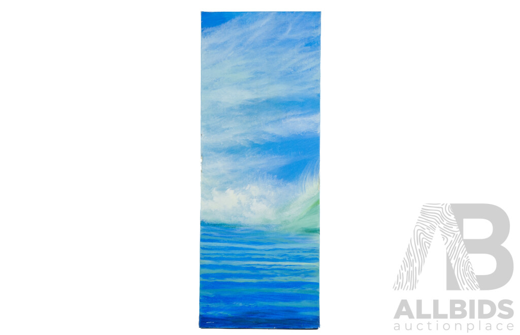 Artist Unknown (20th Century), Rolling Waves, Wonderful Original Separate Paneled Polyptych, Oil on Canvas, 80 x 30 cm (5)