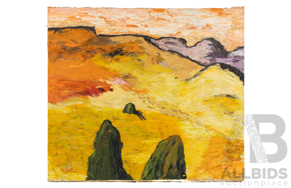 Robert King Crawford, (20th Century, Australian, 1927-2018), the Watchers (x18), Original Vintage Oil on Canvas Cloth, 68 X 77 Cm