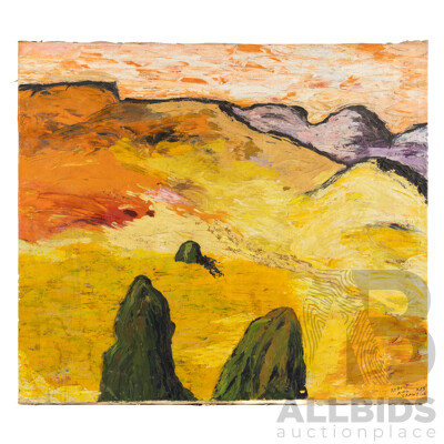 Robert King Crawford, (20th Century, Australian, 1927-2018), the Watchers (x18), Original Vintage Oil on Canvas Cloth, 68 X 77 Cm