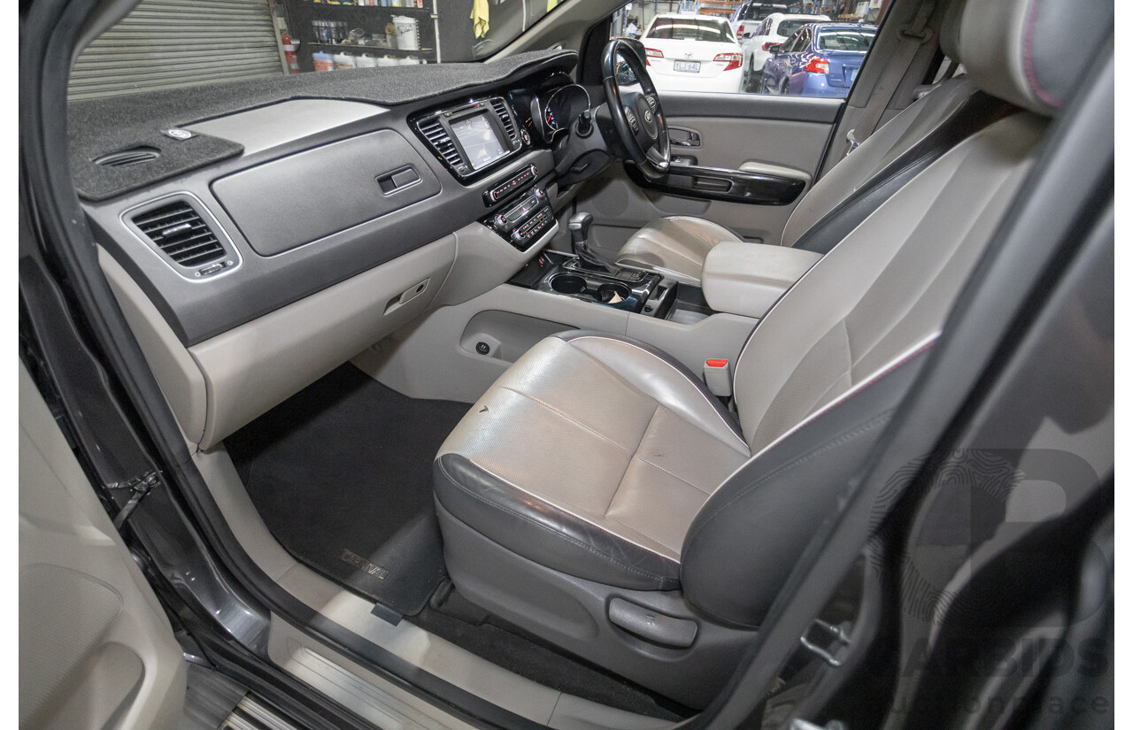 05/2017 Kia Carnival SLi YP MY17 4D Wagon Graphite Metallic Turbo Diesel 2.2L