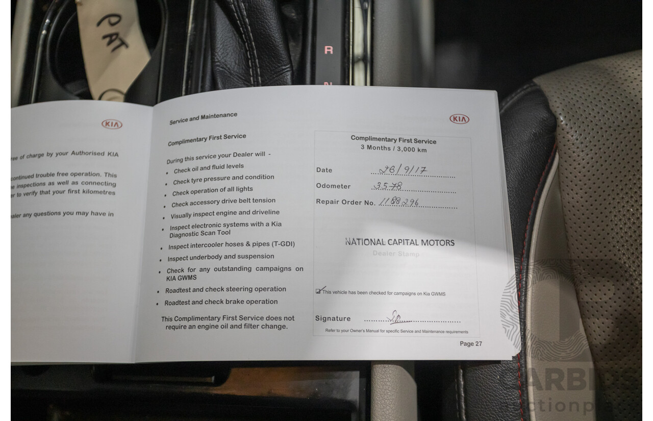 05/2017 Kia Carnival SLi YP MY17 4D Wagon Graphite Metallic Turbo Diesel 2.2L