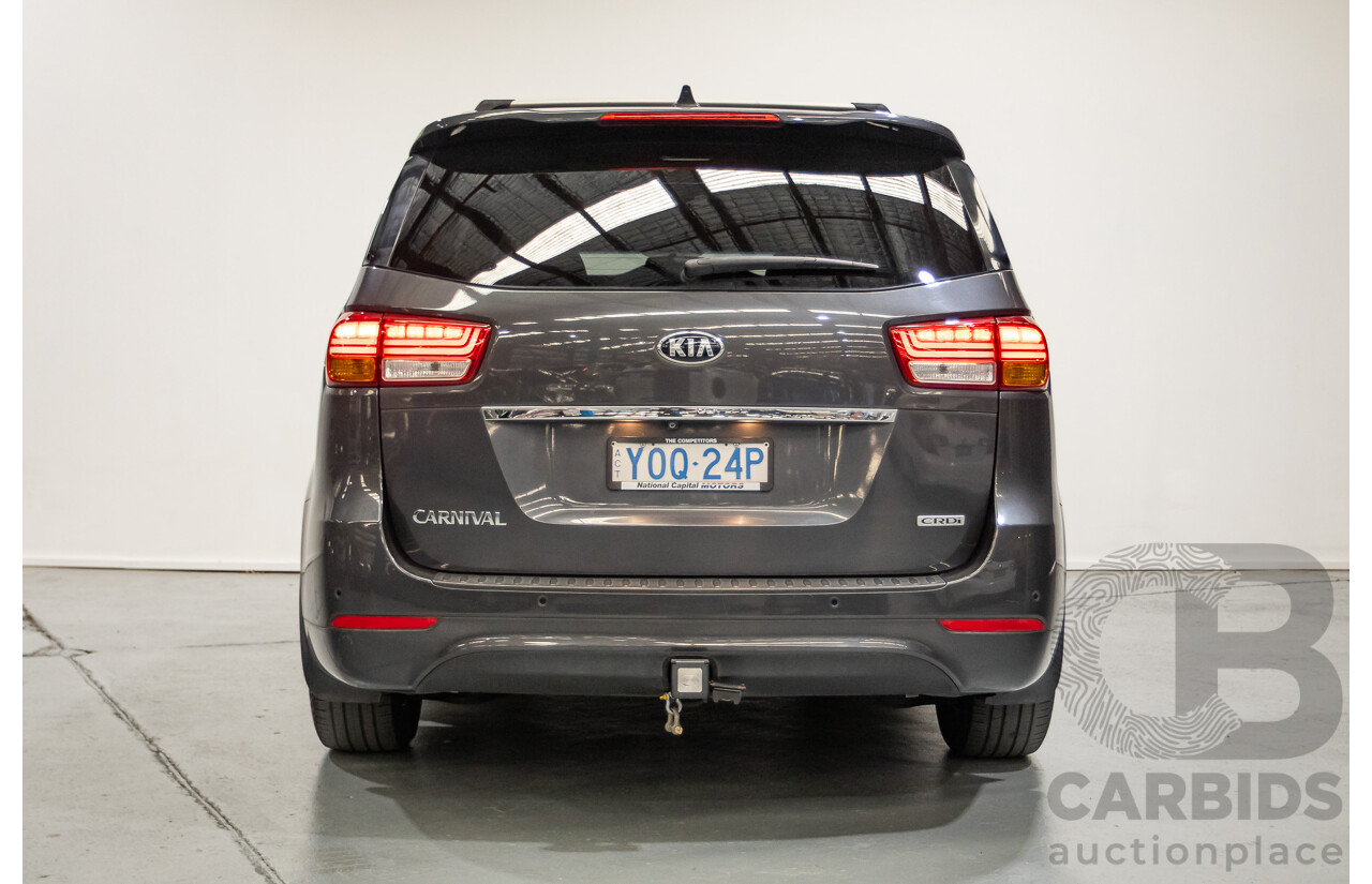 05/2017 Kia Carnival SLi YP MY17 4D Wagon Graphite Metallic Turbo Diesel 2.2L
