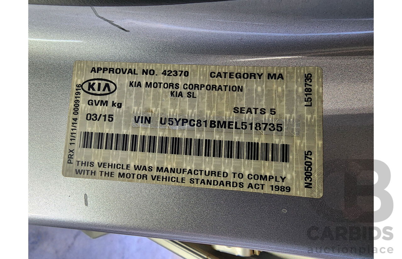3/2015 Kia Sportage Si Premium (fwd) SL SERIES 2 MY14 4d Wagon Silver 2.0L
