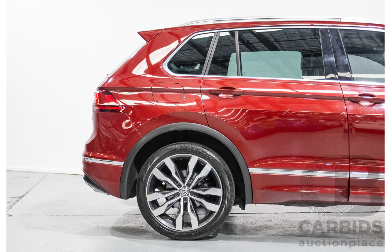 5/2017 Volkswagen Tiguan 162 TSI Highline (AWD) 5NA 4D Wagon Ruby Red Metallic Turbo 2.0L