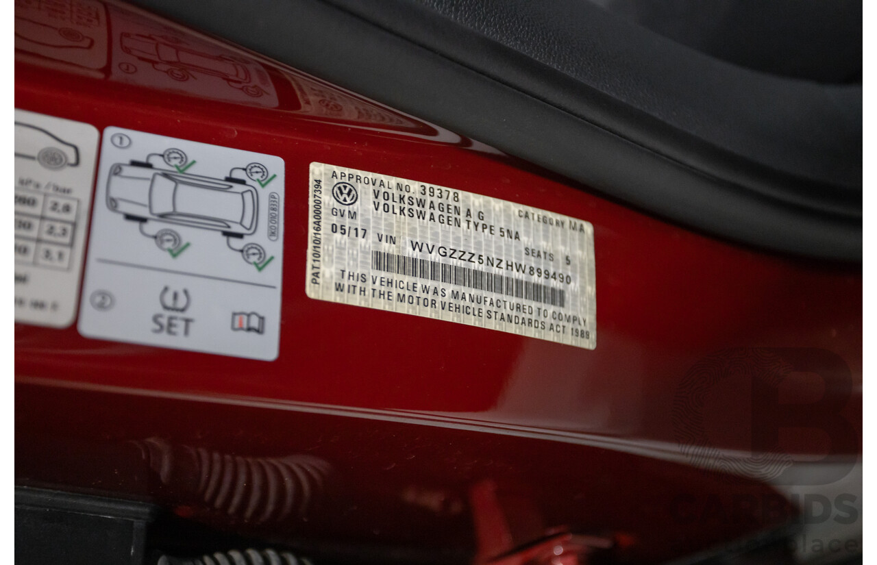 5/2017 Volkswagen Tiguan 162 TSI Highline (AWD) 5NA 4D Wagon Ruby Red Metallic Turbo 2.0L
