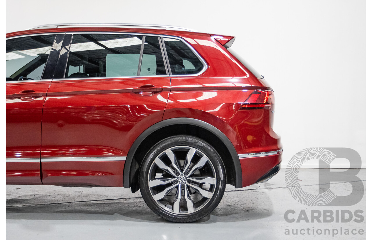 5/2017 Volkswagen Tiguan 162 TSI Highline (AWD) 5NA 4D Wagon Ruby Red Metallic Turbo 2.0L