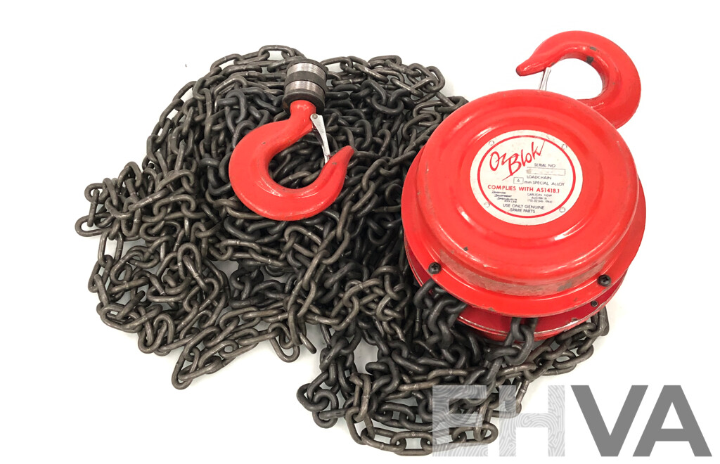 Oz Blok One Tonne Chain Lift Block and Tackle