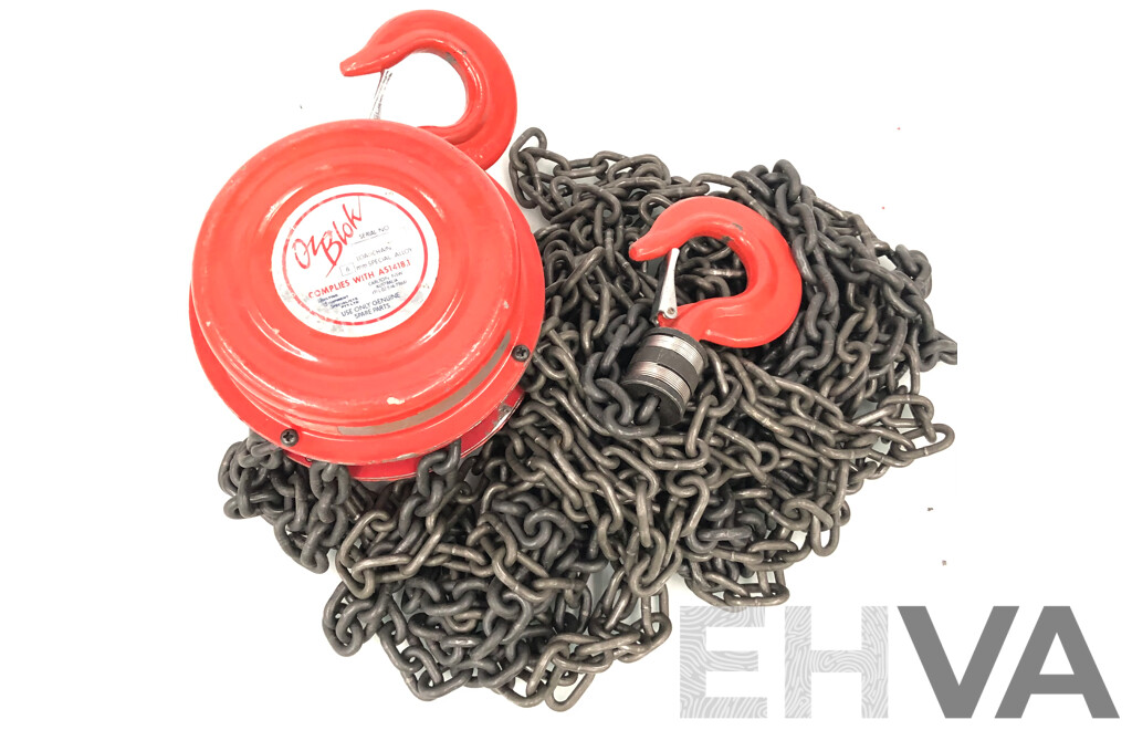 Oz Blok One Tonne Chain Lift Block and Tackle